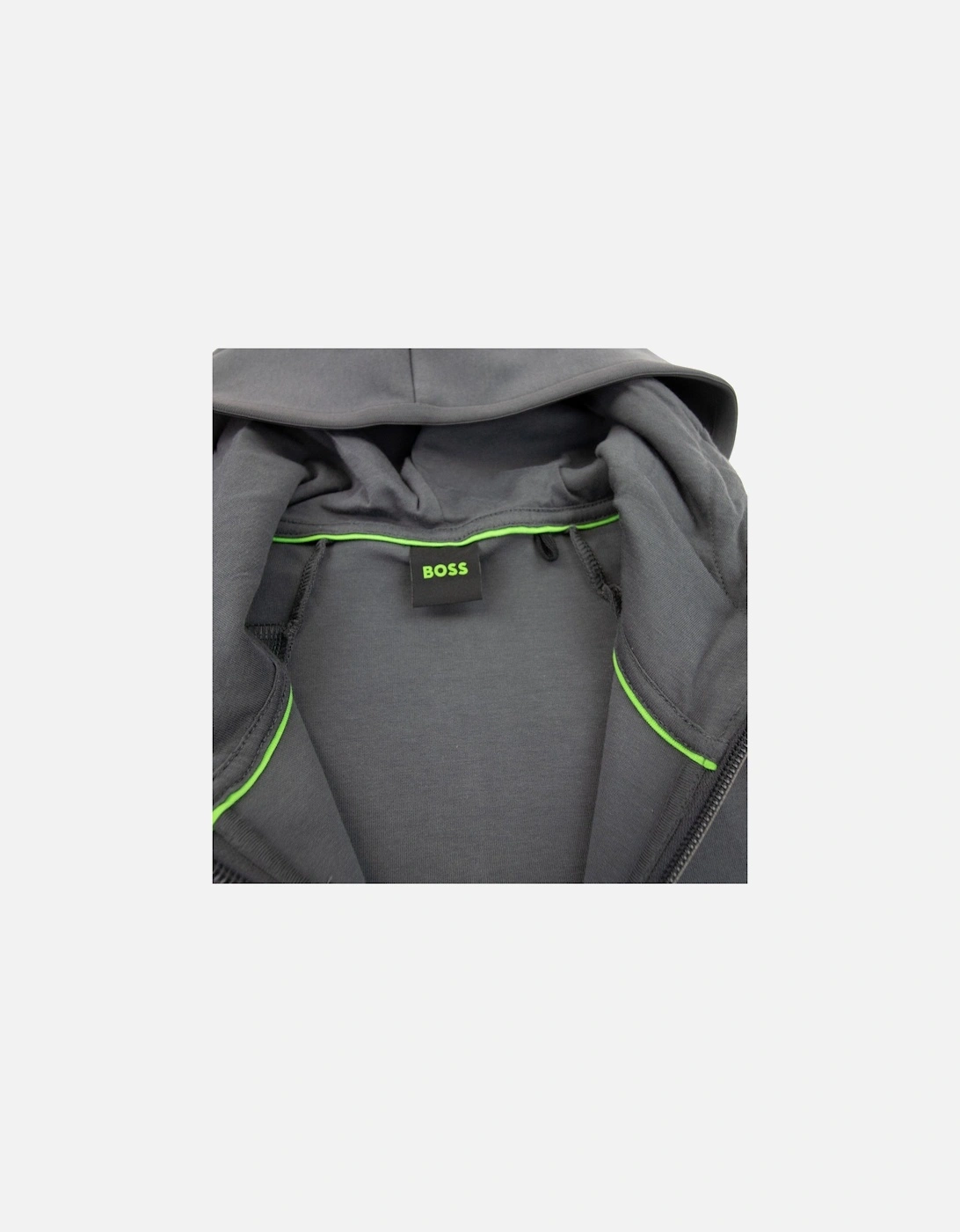 Saggy 1 Embroidered Logo Zip Up Sweatshirt Dark Grey 027