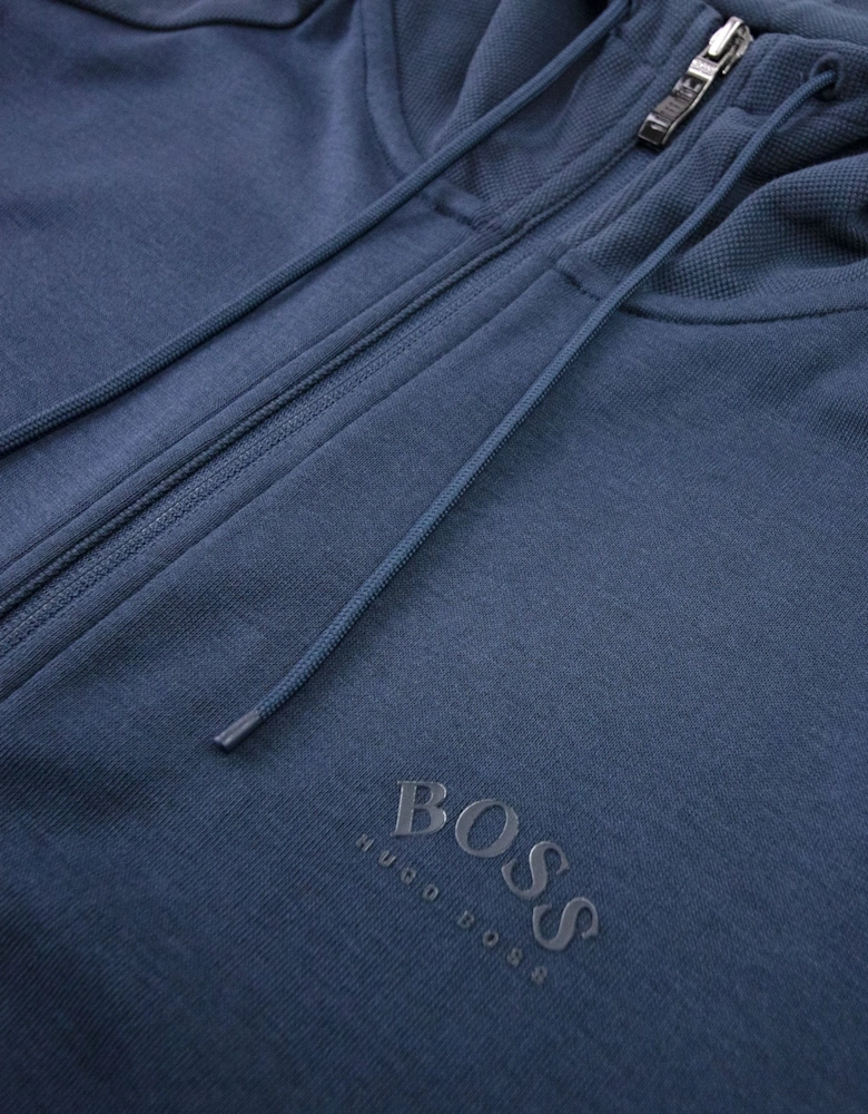 Saggy Curved Logo Zip Up Sweatshirt Navy 410