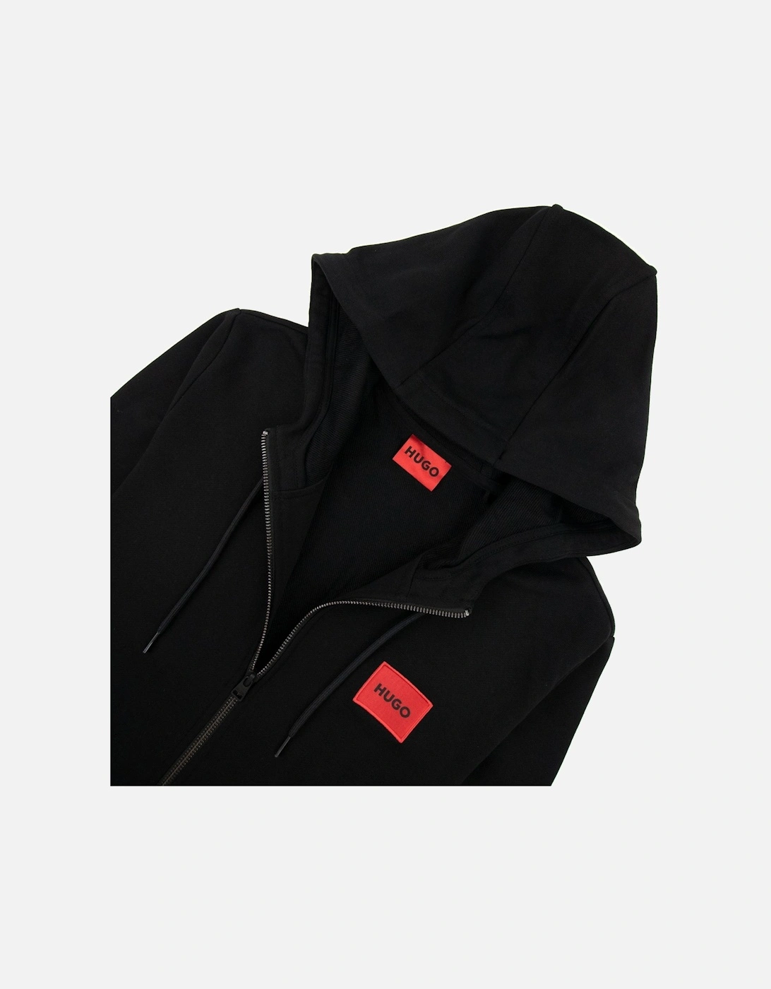 Hugo Daple212 Patch Logo Zip Up Sweatshirt Black 001