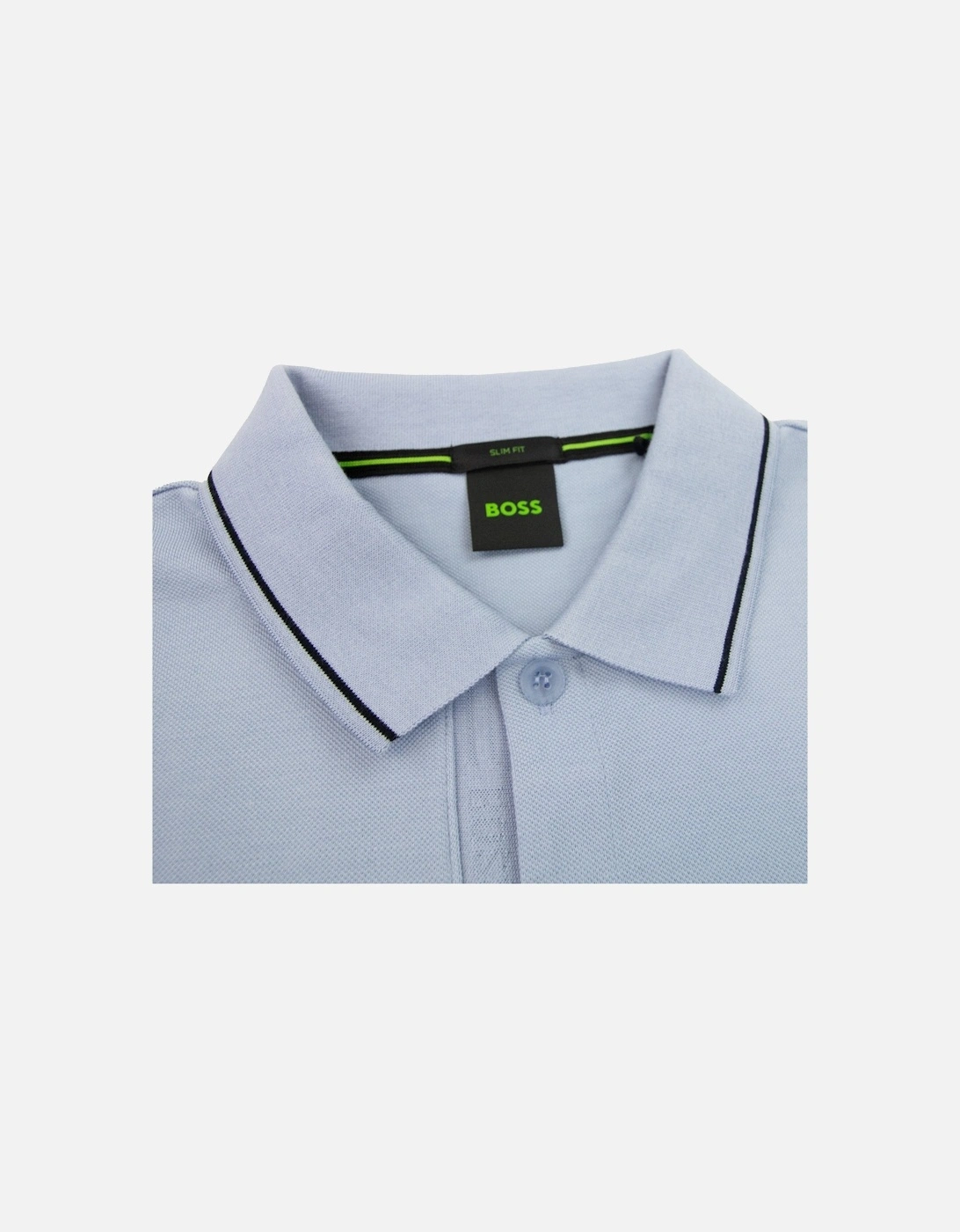 Paule 4 Slim Fit Branded Placket Polo Light Blue 498