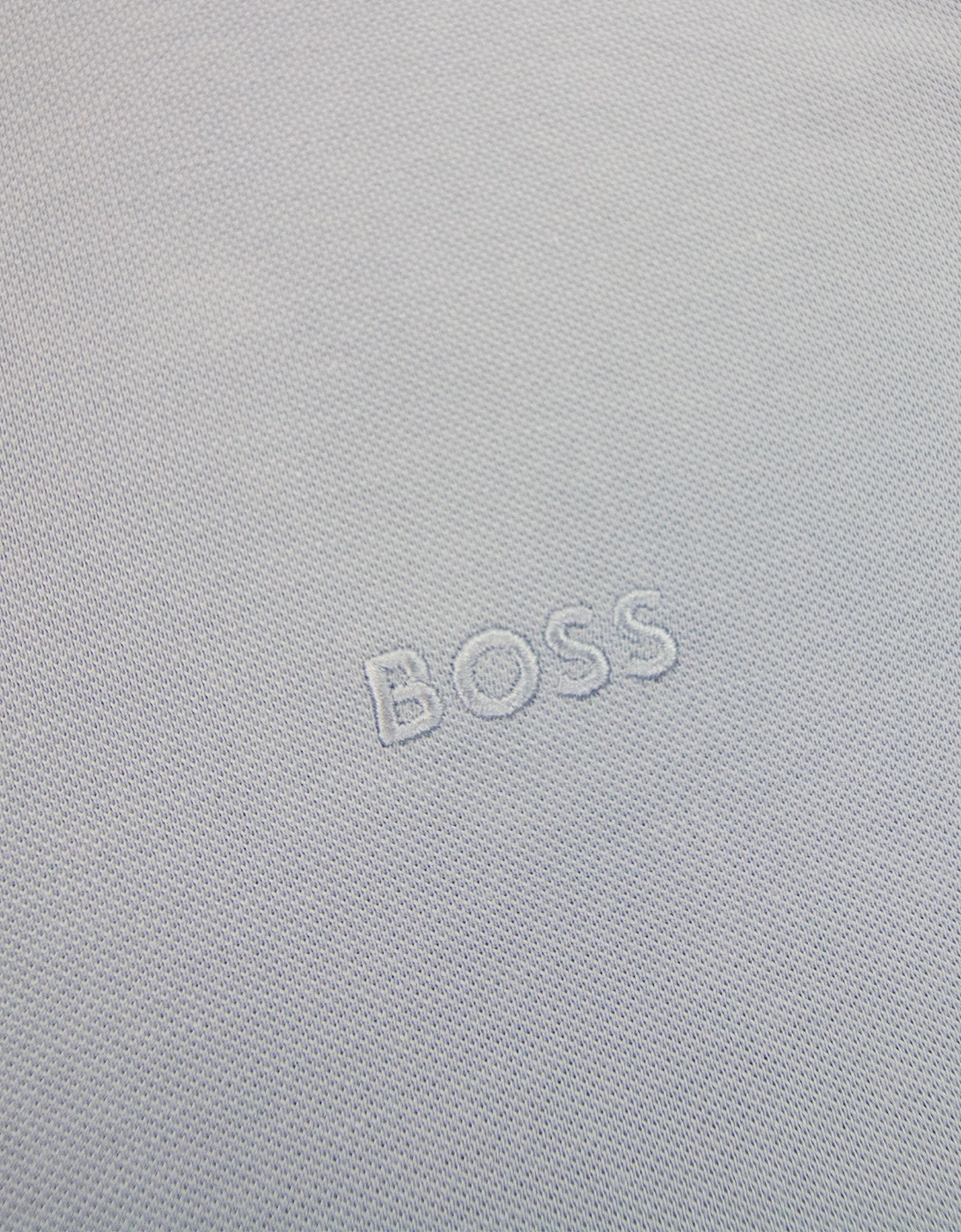 Paule 4 Slim Fit Branded Placket Polo Light Blue 498