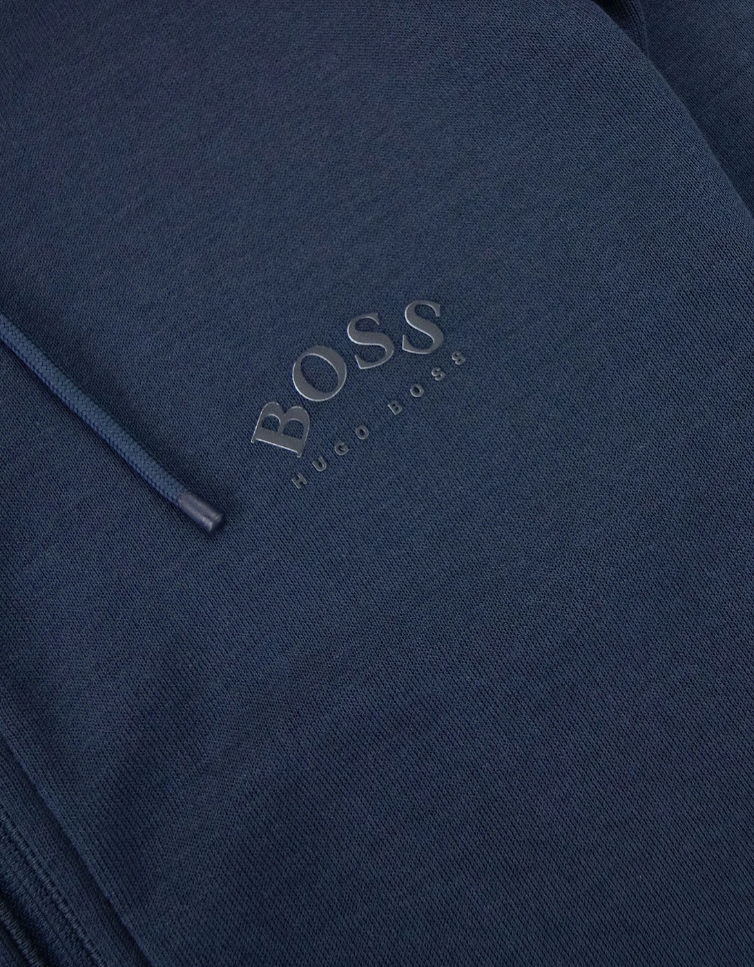 Saggy Curved Logo Zip Up Sweatshirt Navy 410