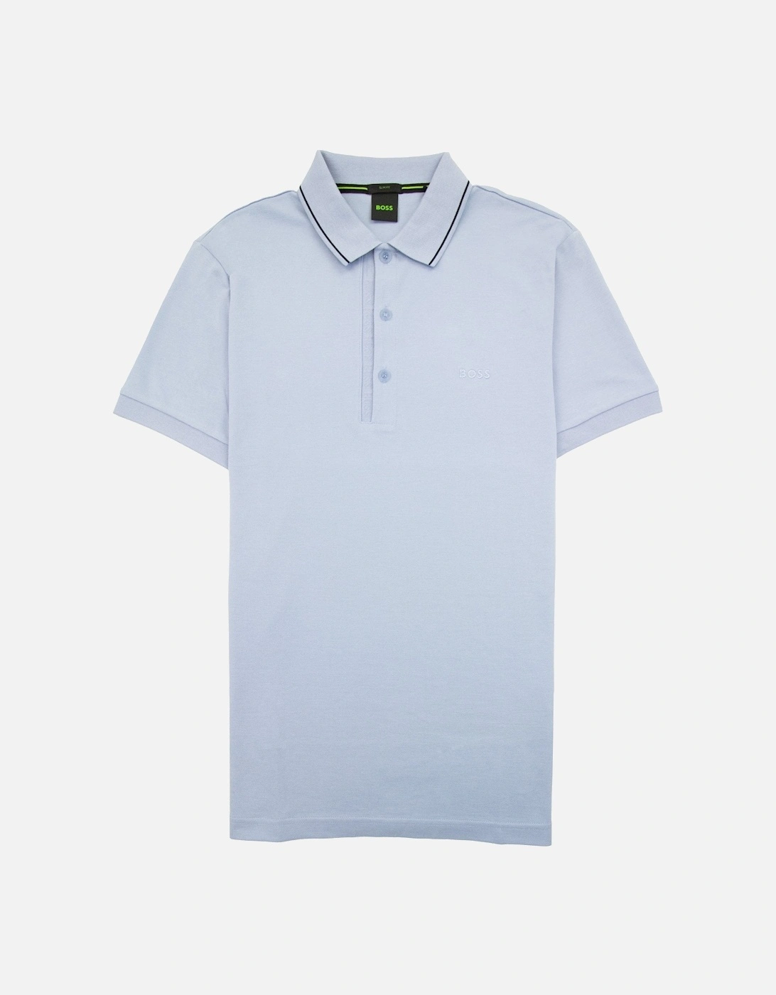 Paule 4 Slim Fit Branded Placket Polo Light Blue 498, 5 of 4