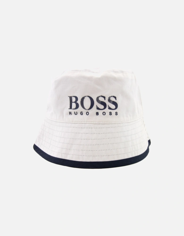 Kids Logo Reversible Bucket Hat White/navy