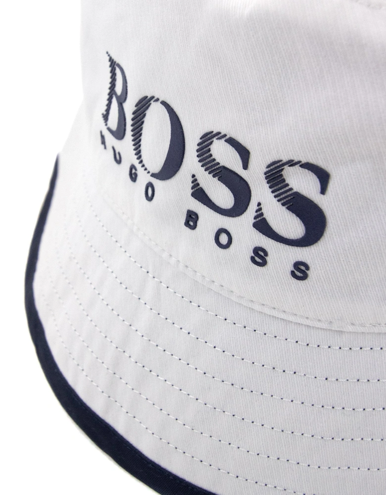 Kids Logo Reversible Bucket Hat White/navy