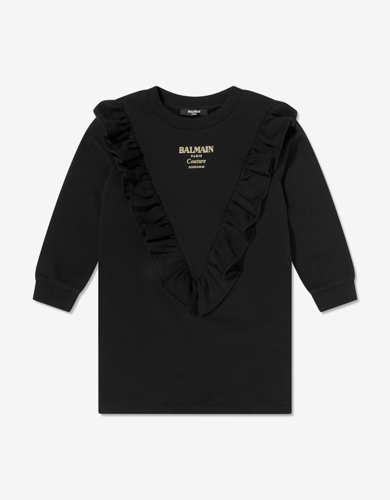 Girls Logo Sweater Dress in Black