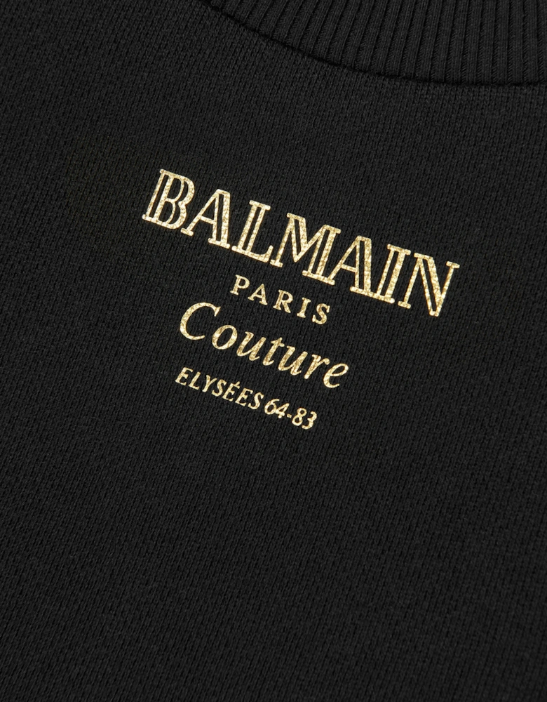 Girls Logo Sweater Dress in Black