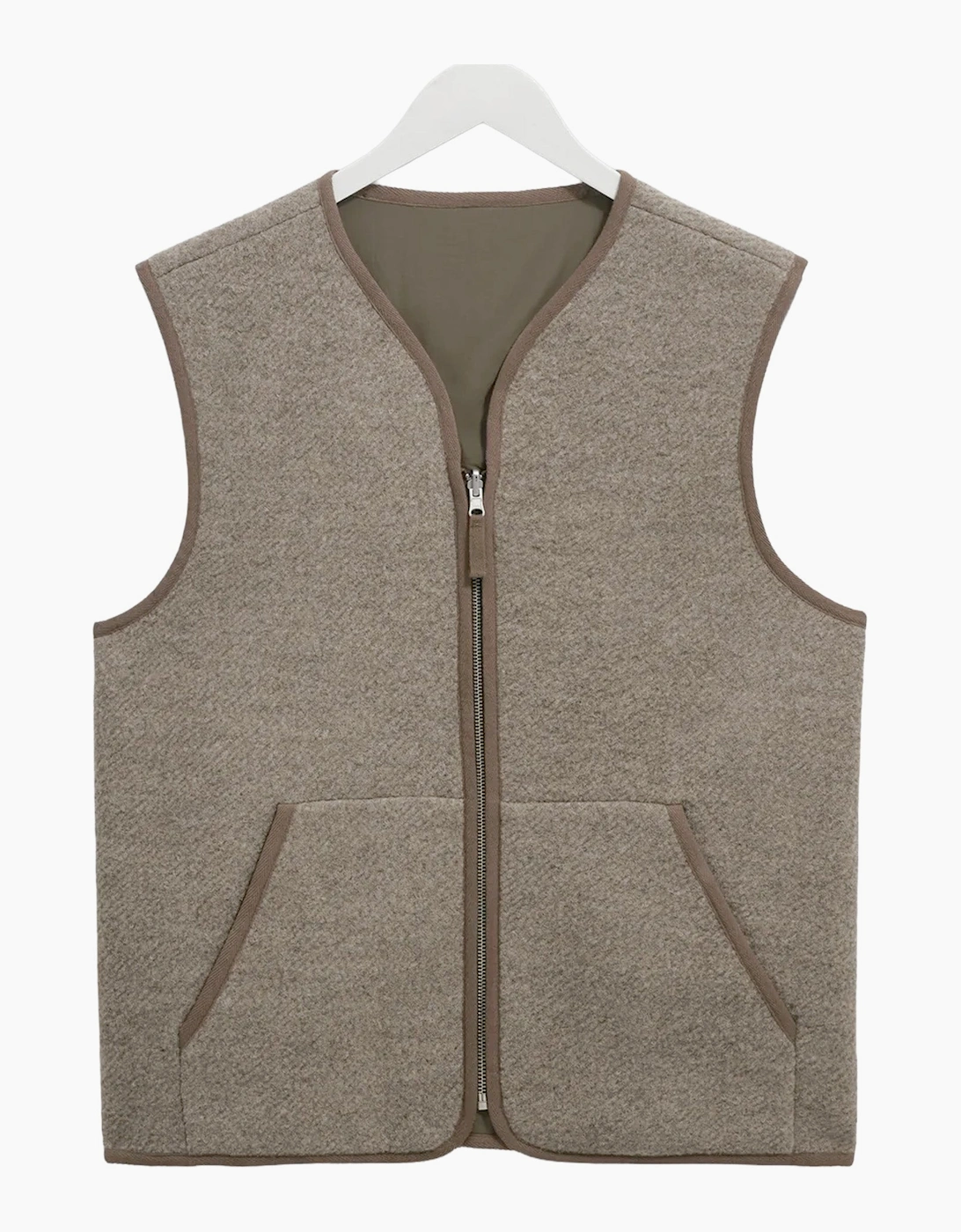 Wax London Men's Wax London Paragon Reversible Nylon/Wool Gilet - Cream