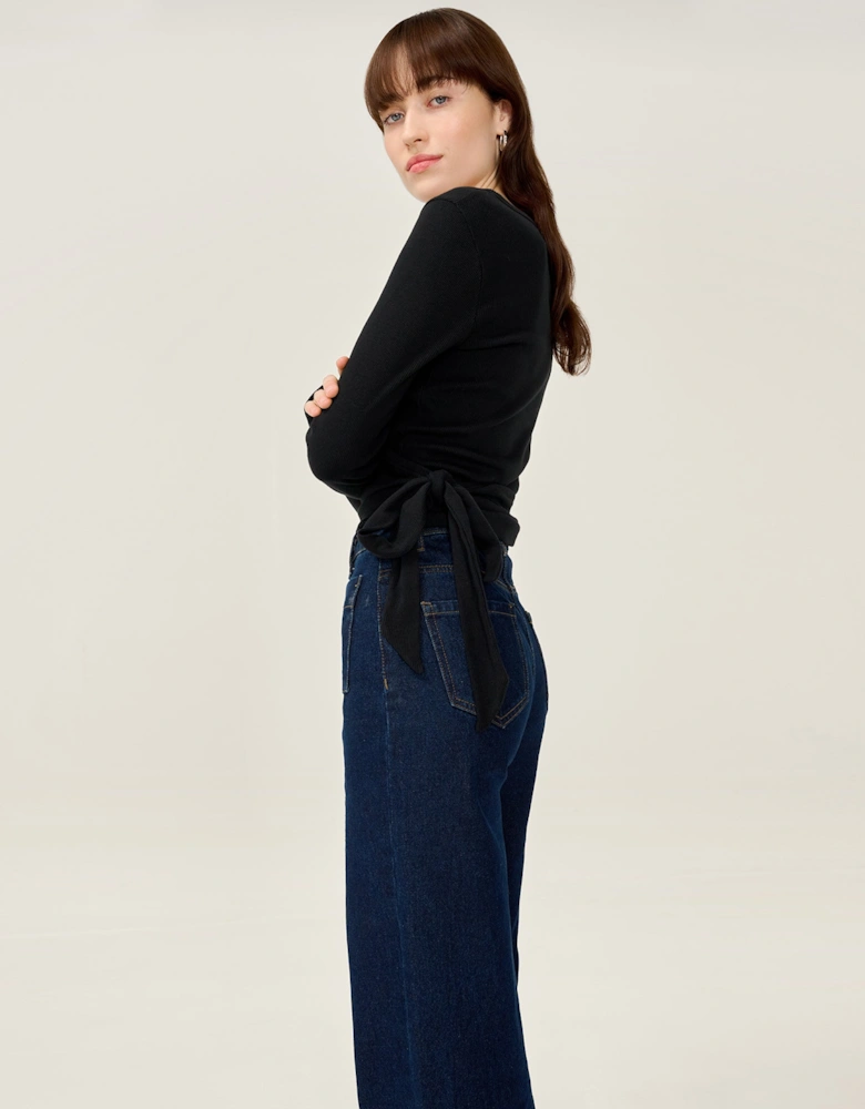 Napeta Ballet Wrap Top in Black