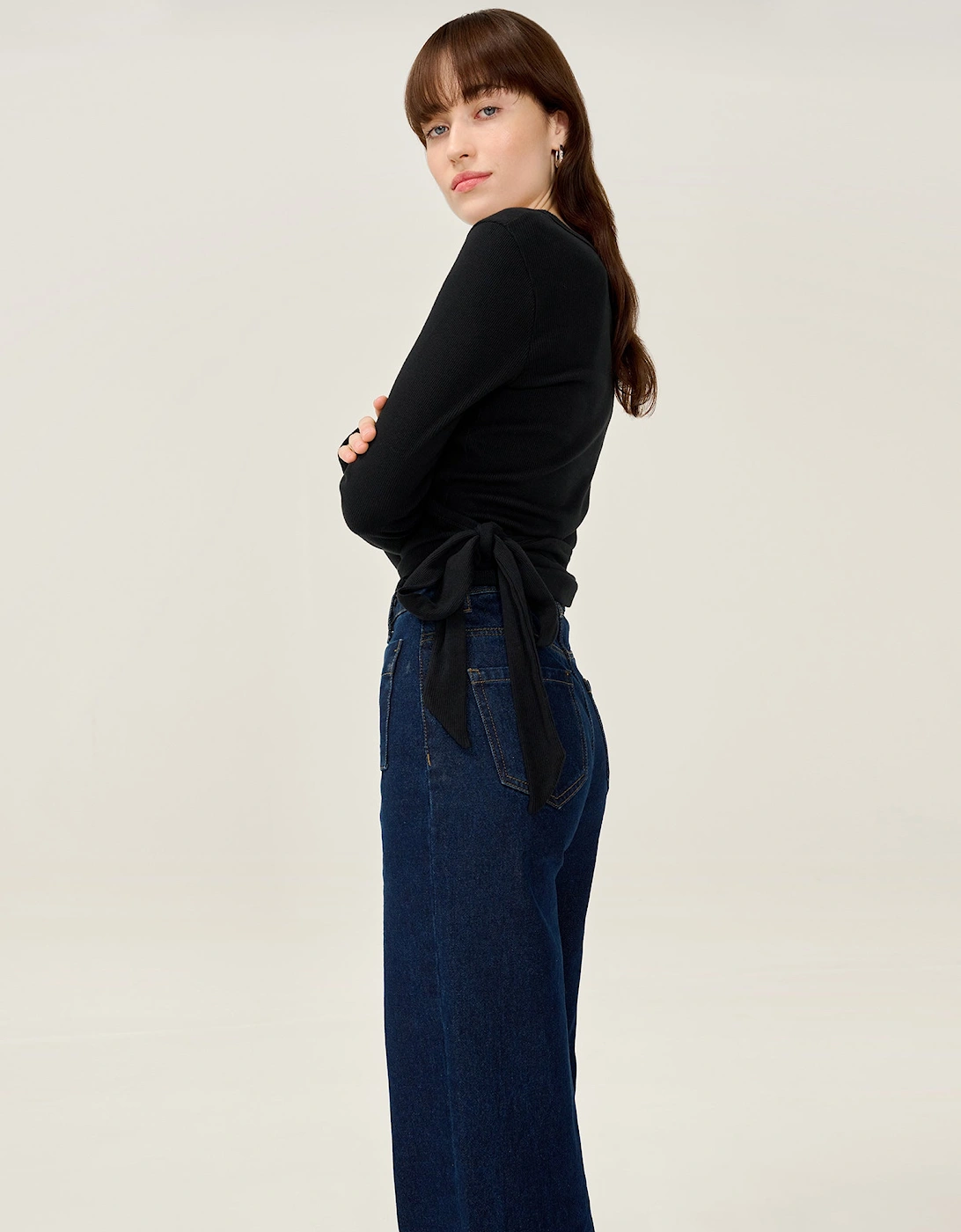 Napeta Ballet Wrap Top in Black