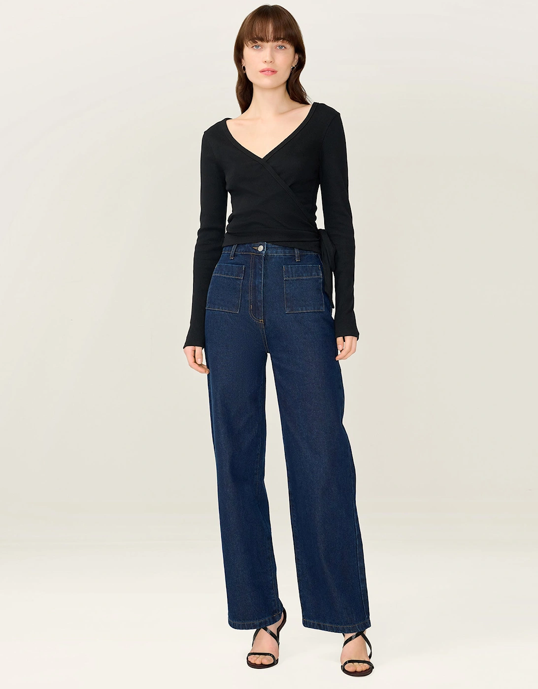 Napeta Ballet Wrap Top in Black