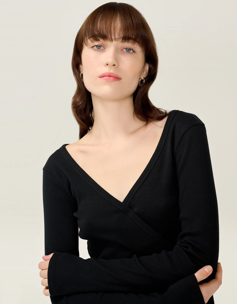 Napeta Ballet Wrap Top in Black