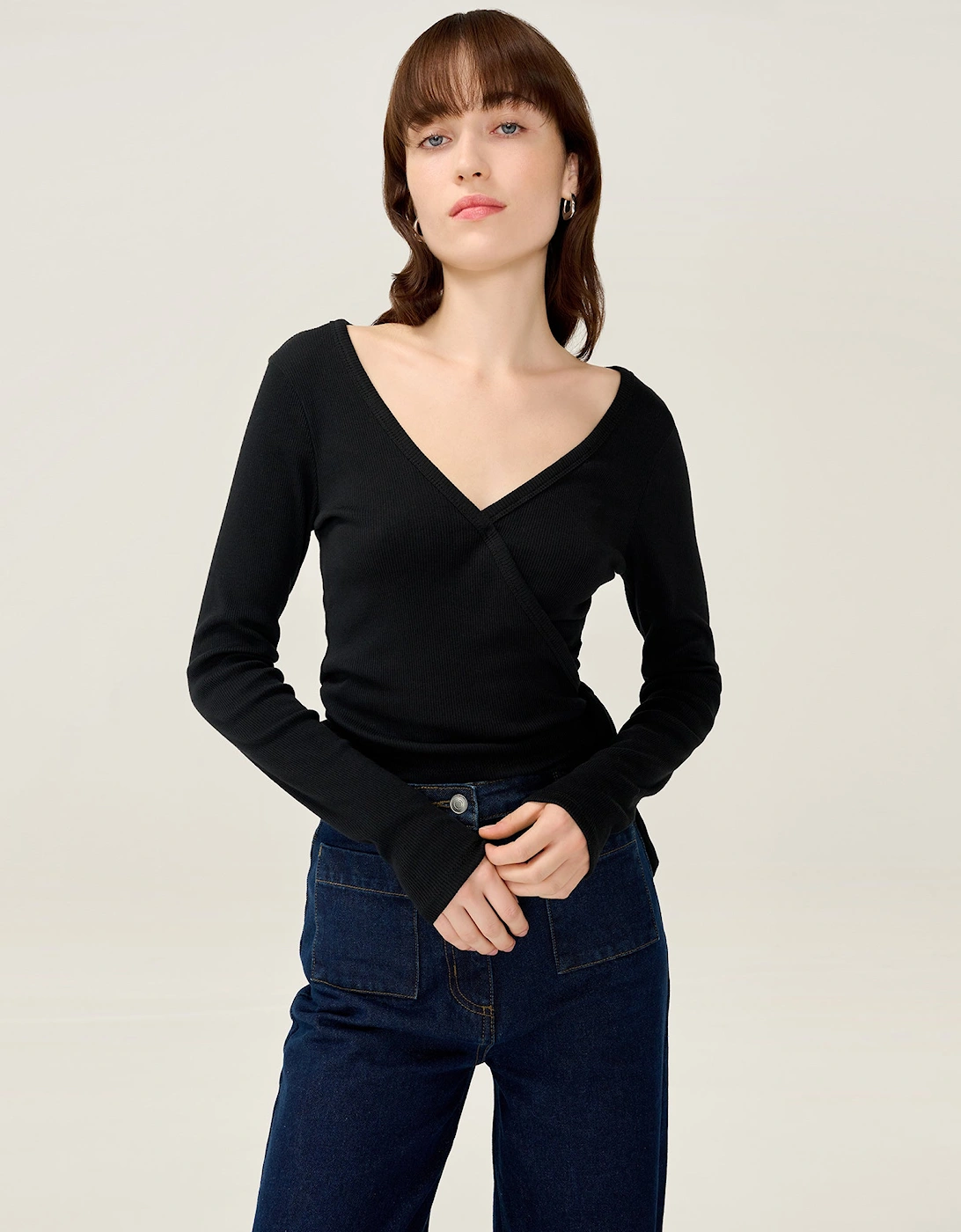 Napeta Ballet Wrap Top in Black, 8 of 7