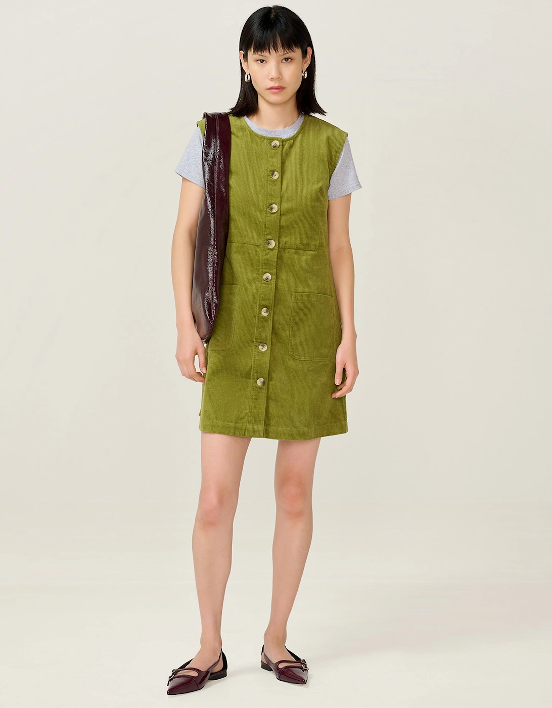 Bunni Cord Dress in Moss Green, 7 of 6
