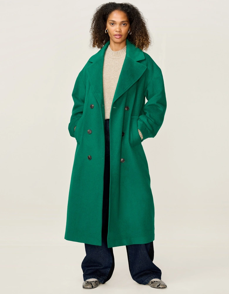 Tina Wool Blend Coat in Green