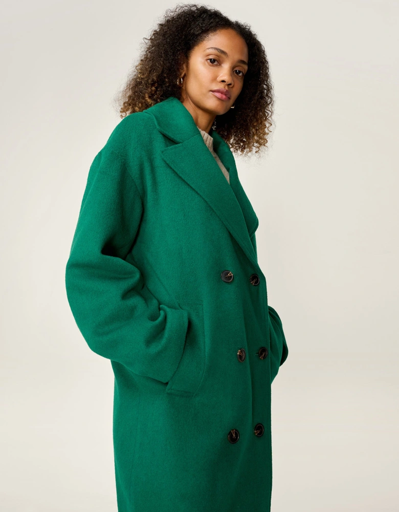 Tina Wool Blend Coat in Green