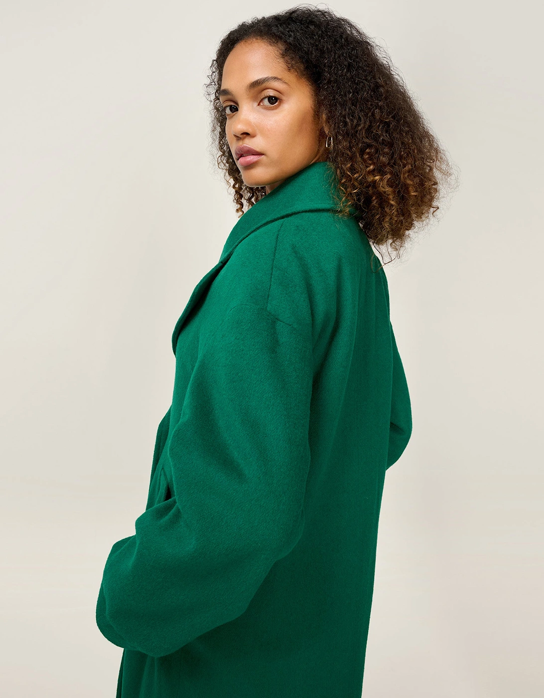 Tina Wool Blend Coat in Green