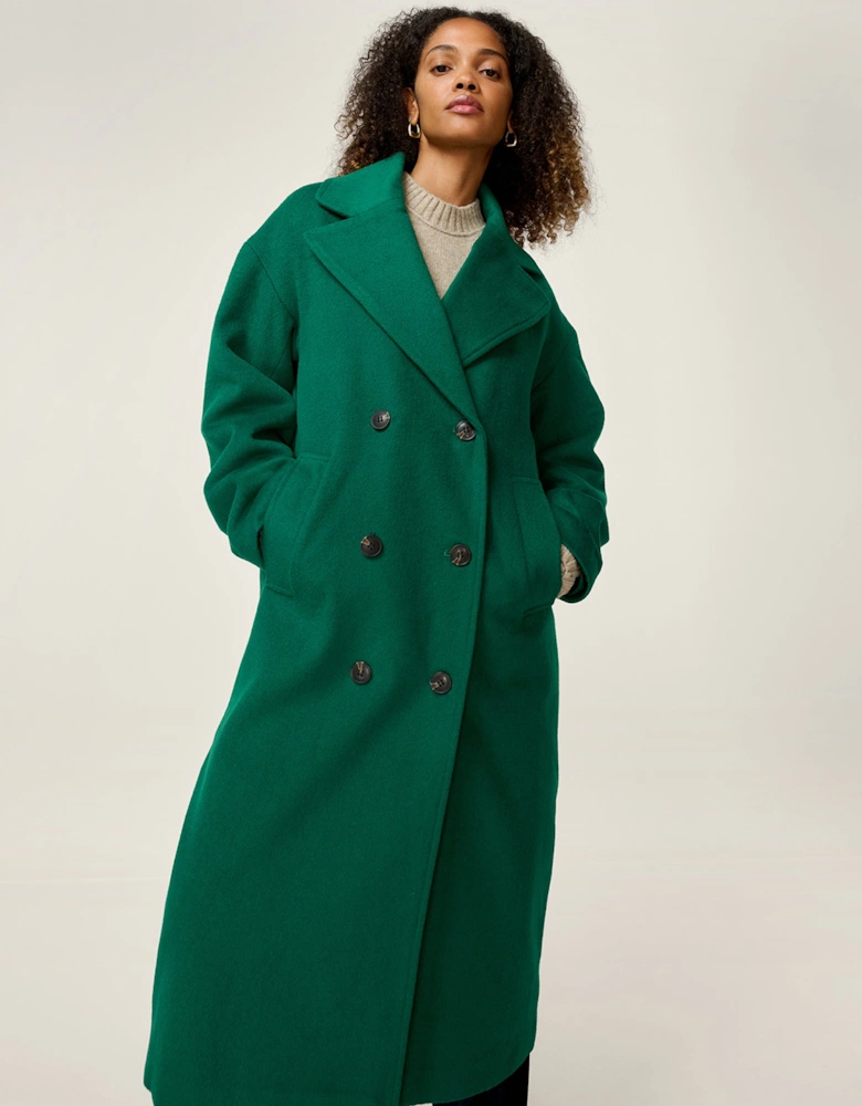 Tina Wool Blend Coat in Green
