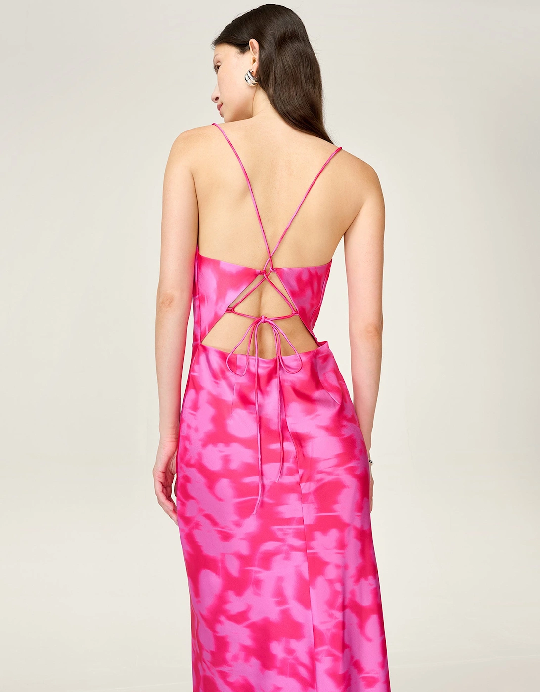 Riviera Midi Dress in Blurred Floral Magenta