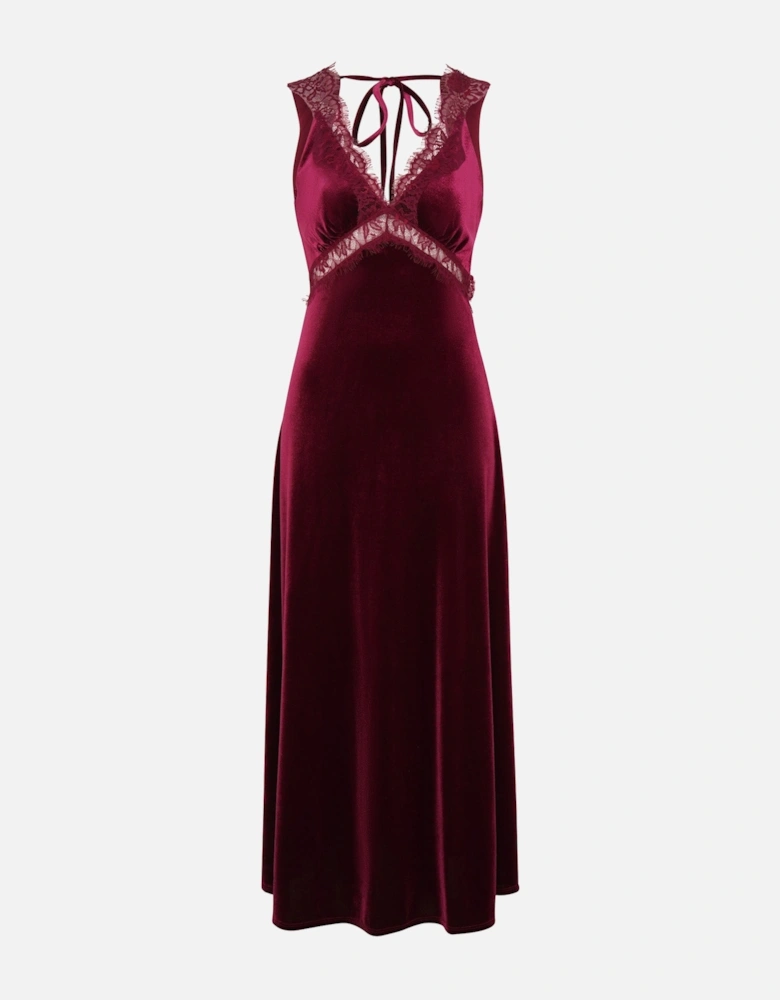 Aurelia Velvet Dress in Deep Wine