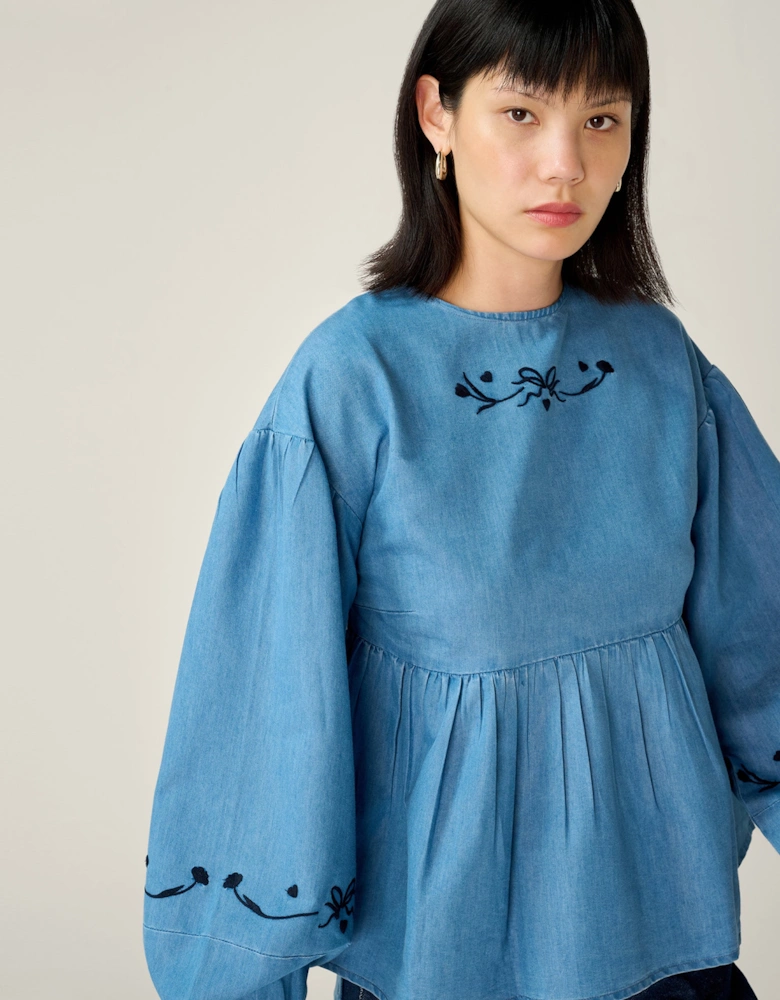 Elma Blouse in Chambray
