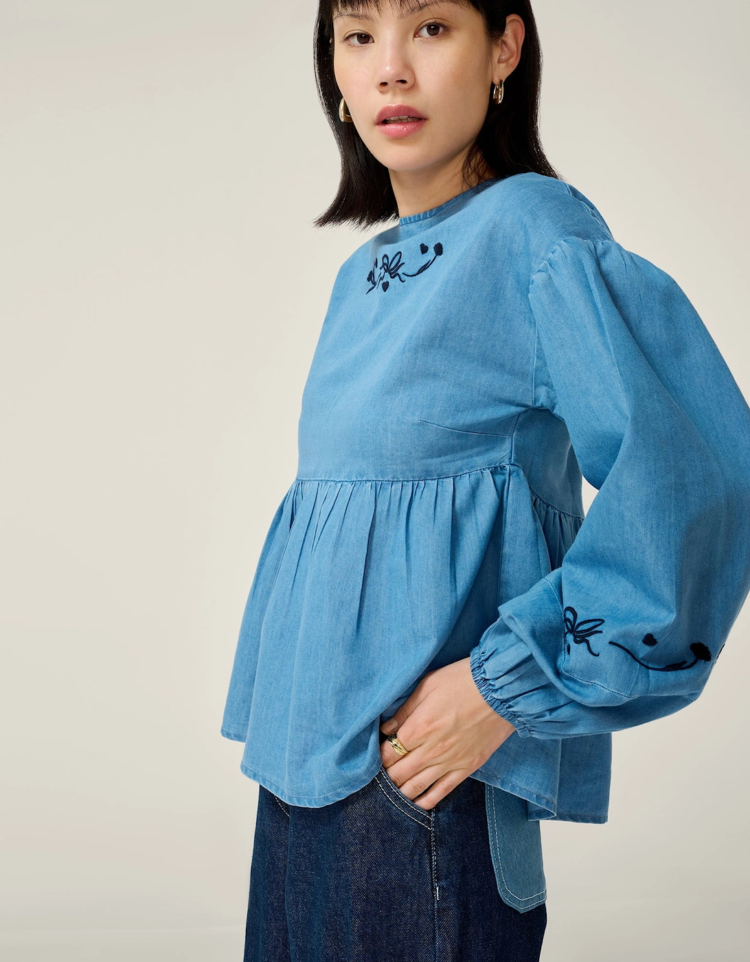 Elma Blouse in Chambray