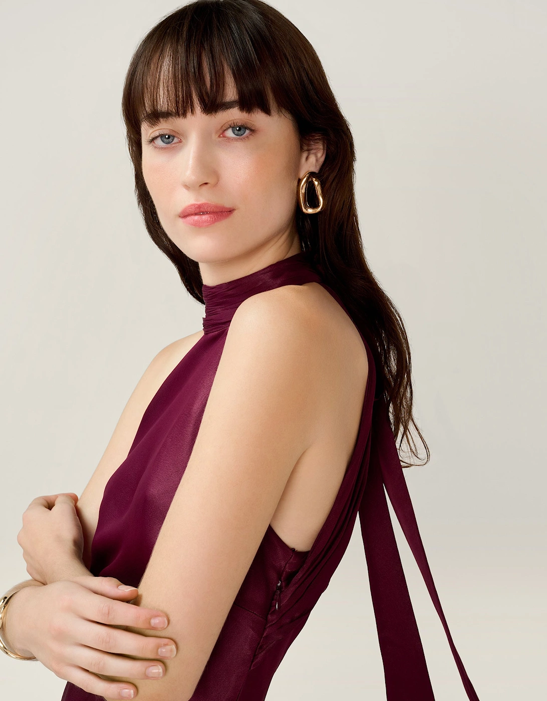 Milos Dress in Deep Wine