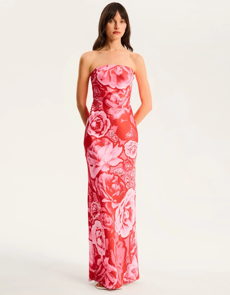 Amdra Maxi Dress in Red Floral