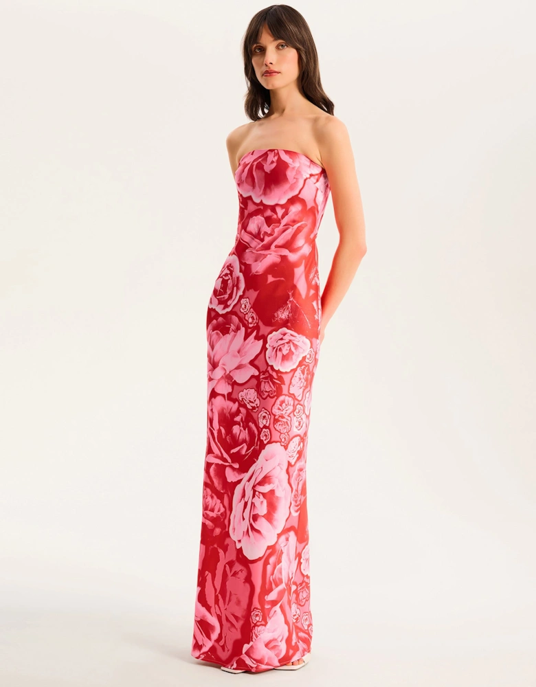 Amdra Maxi Dress in Red Floral