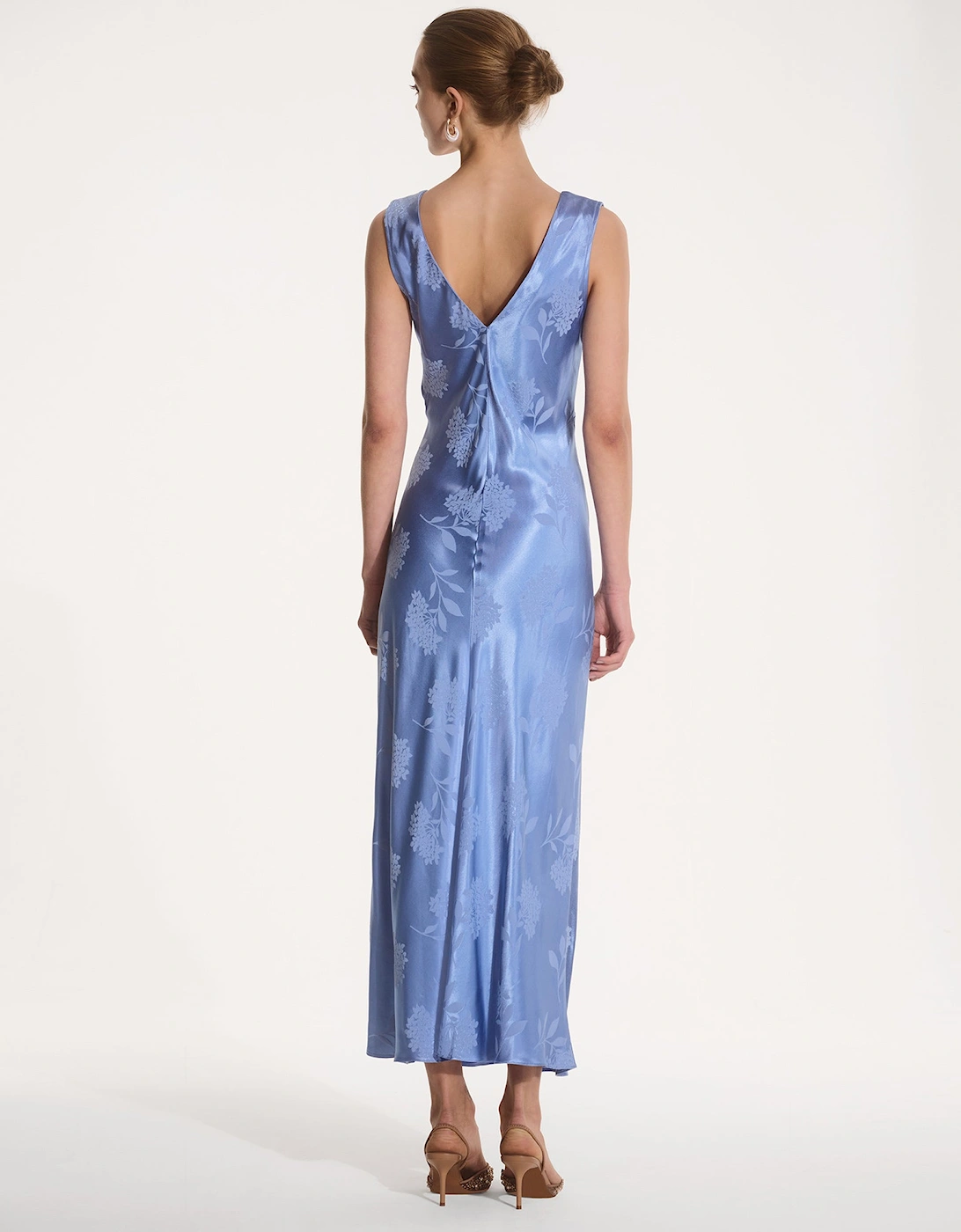 Iris Jacquard Dress in Blue