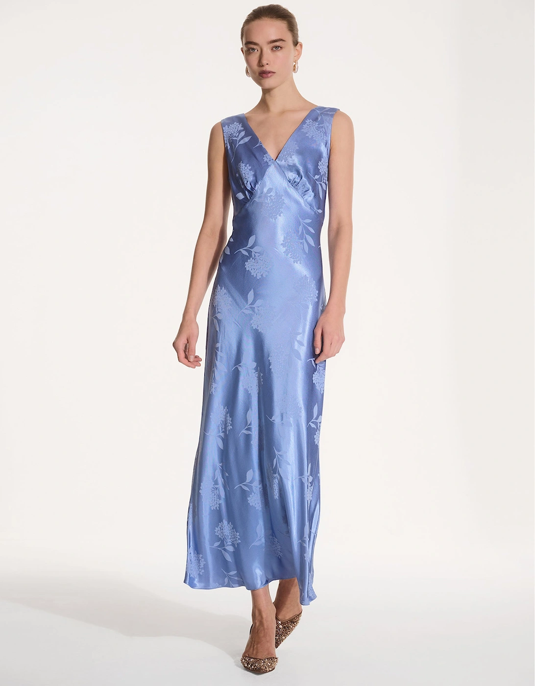 Iris Jacquard Dress in Blue