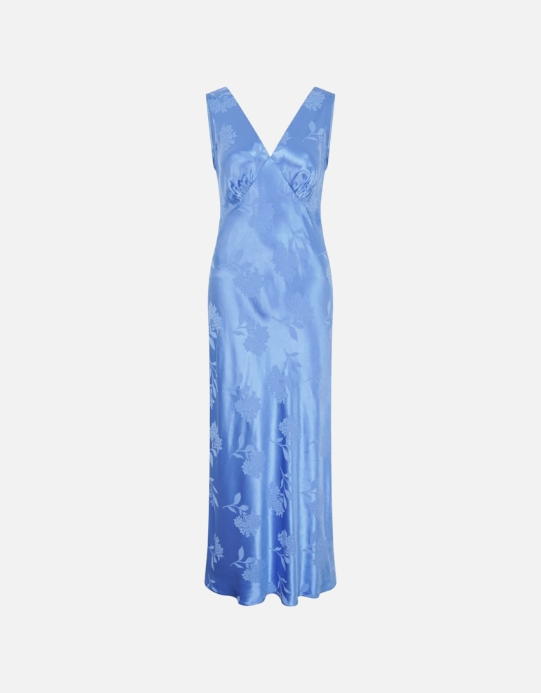 Iris Jacquard Dress in Blue