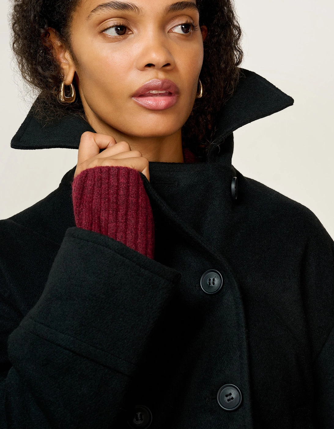 Clyde Wool Blend Jacket in Black