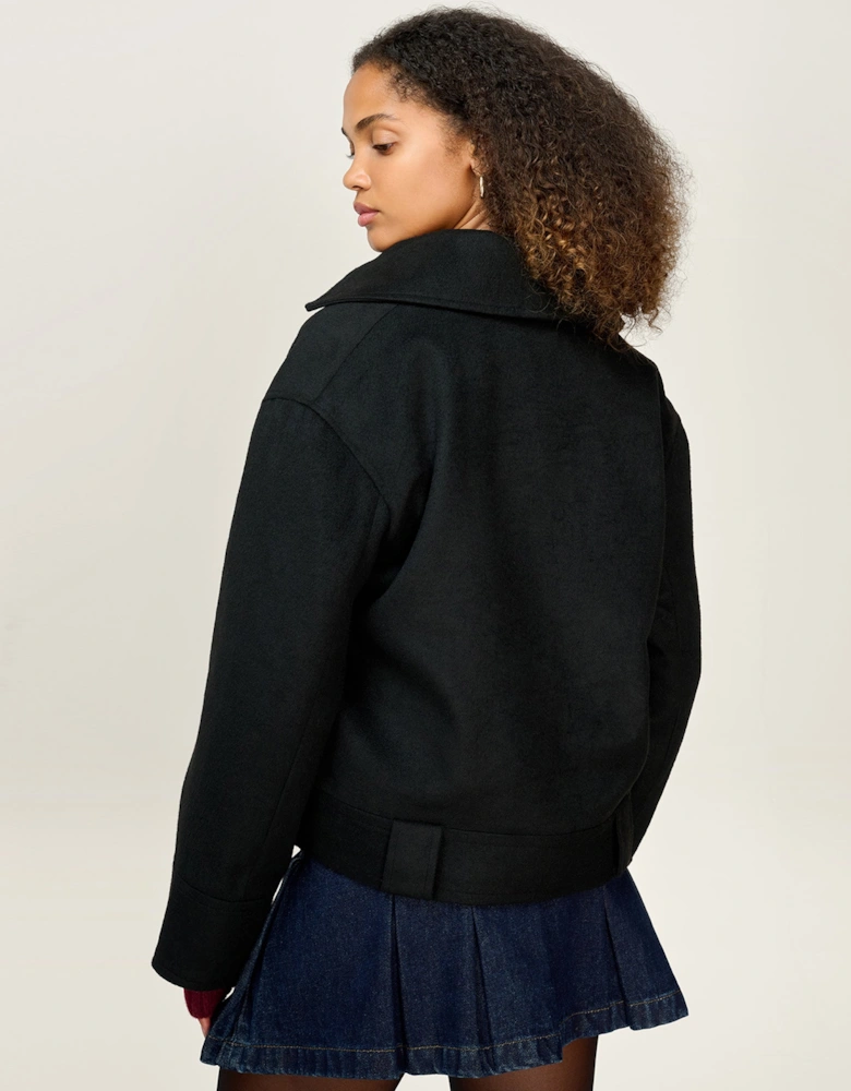 Clyde Wool Blend Jacket in Black