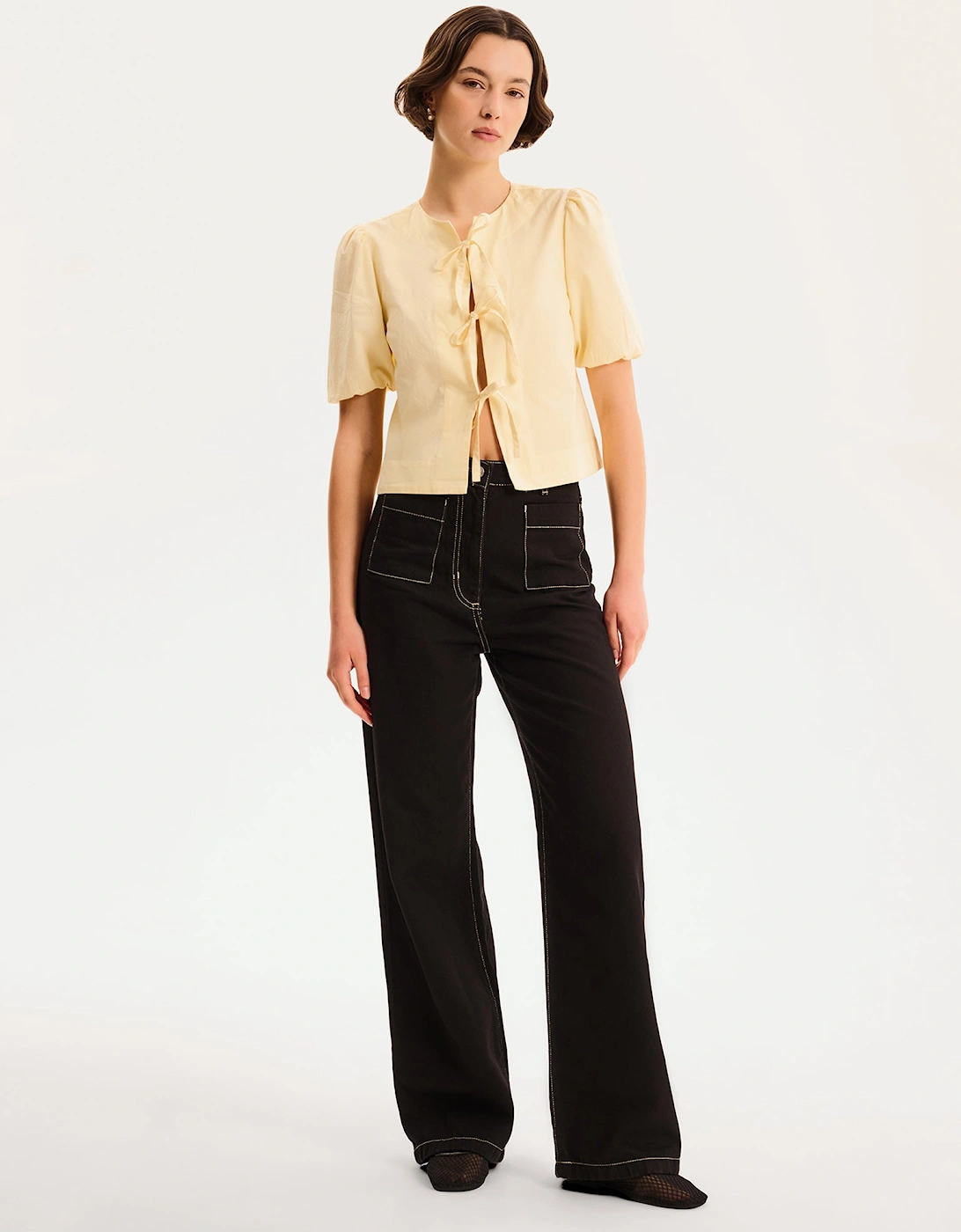 Omnes Women's Apollo Blouse in Butter Yellow - Tan - Size: 4