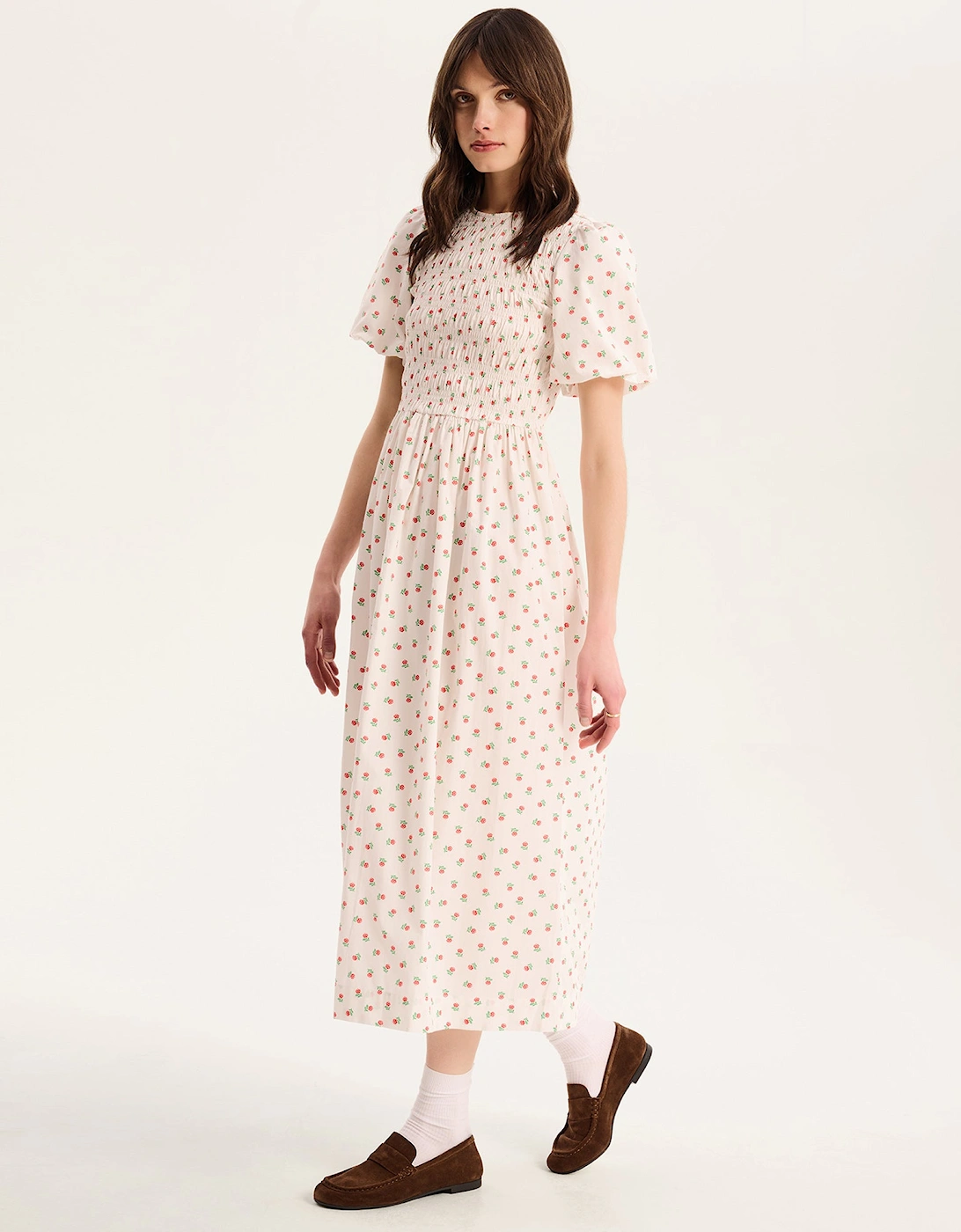 Terri Midi Dress in White