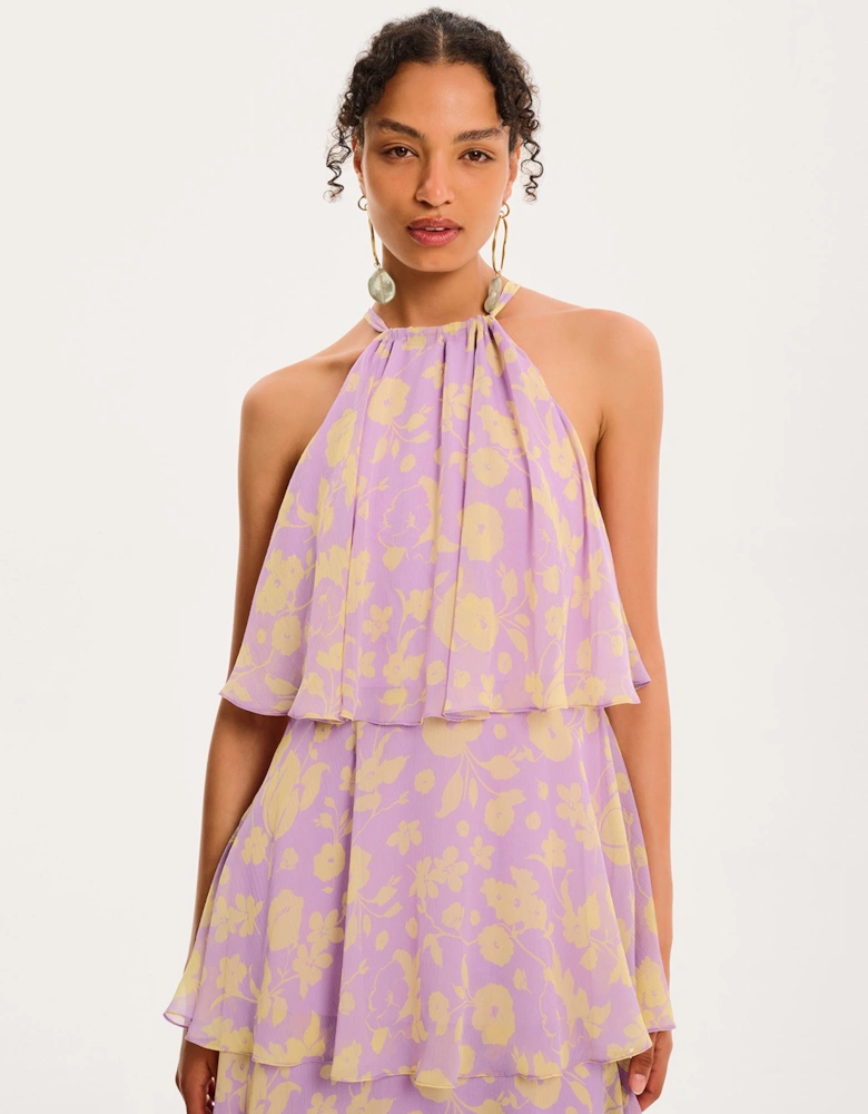 Cleo Floral Dress in Lilac Floral