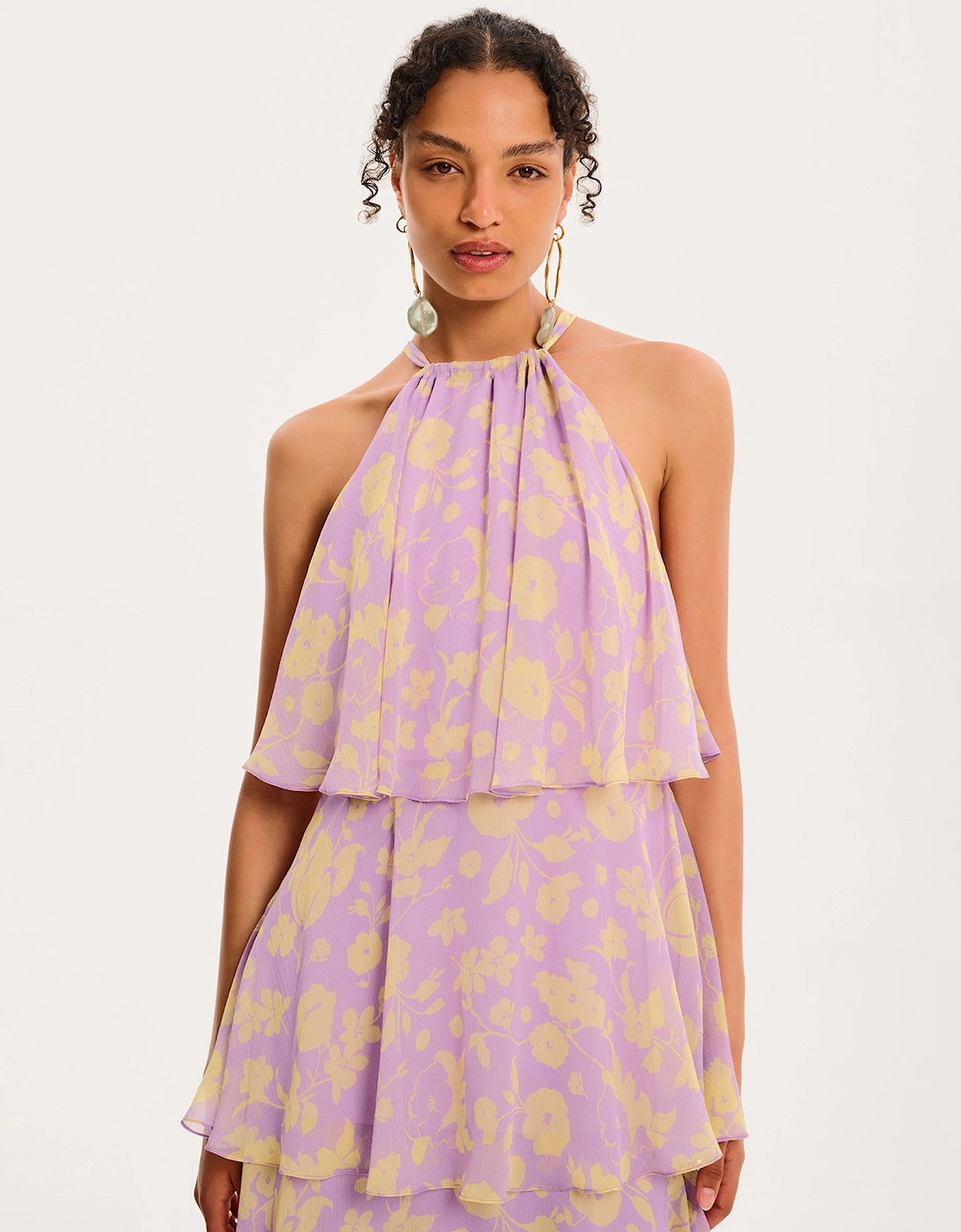 Cleo Floral Dress in Lilac Floral