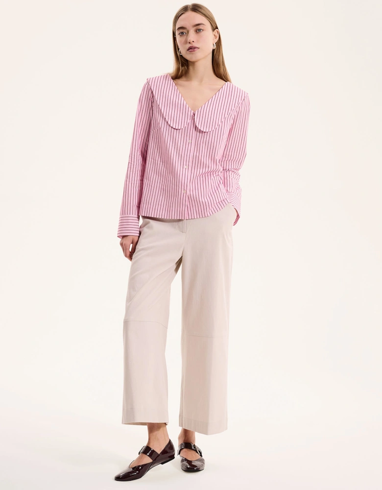 Caitlin Oversized Collar Blouse in Pink