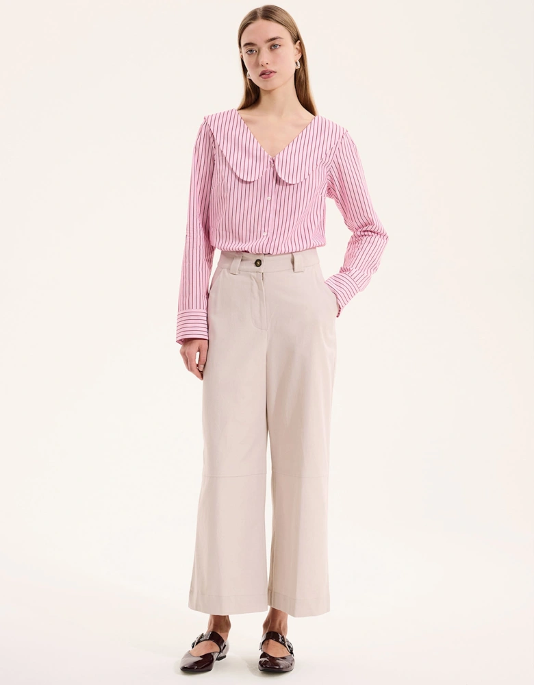 Caitlin Oversized Collar Blouse in Pink