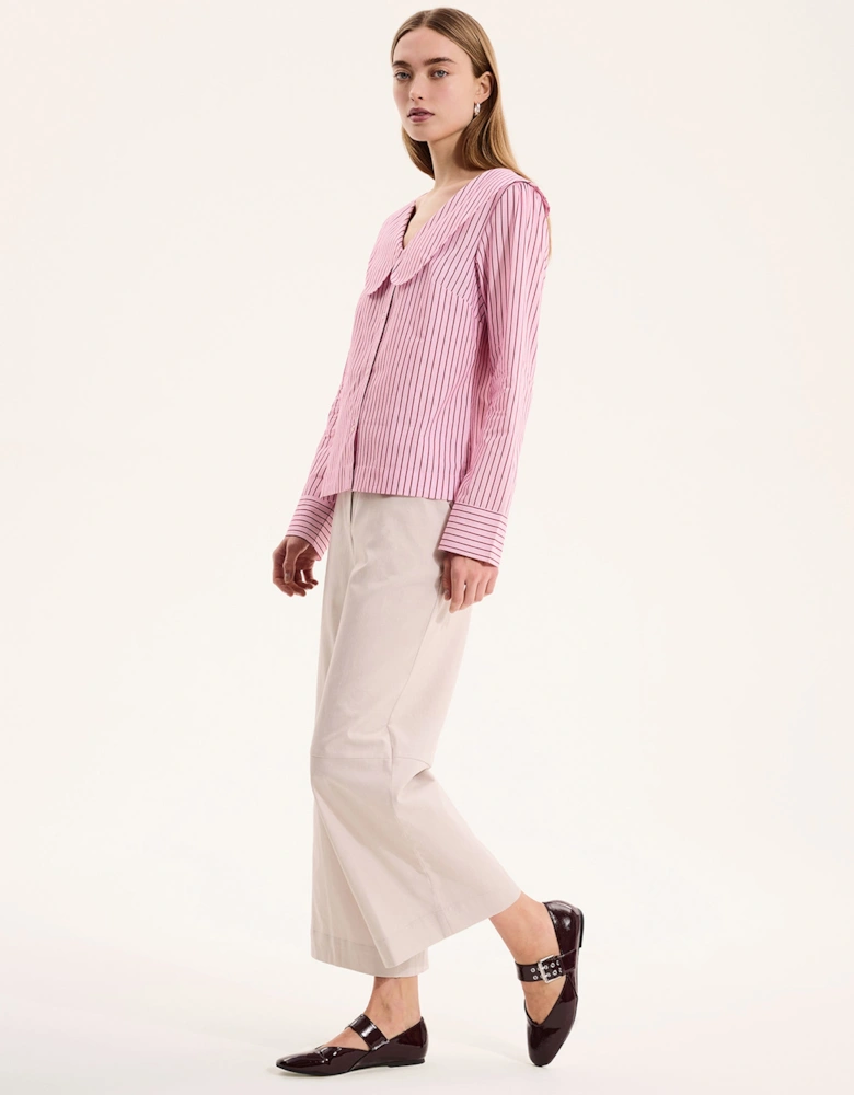 Caitlin Oversized Collar Blouse in Pink