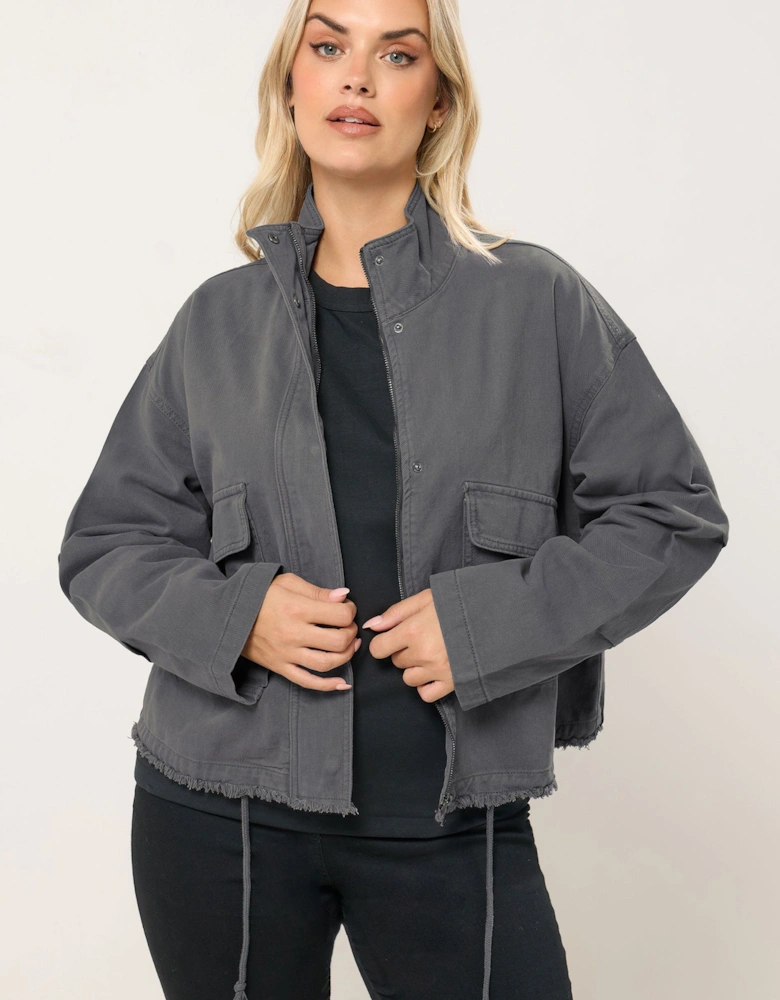 Drop Shoulder Twill Jacket