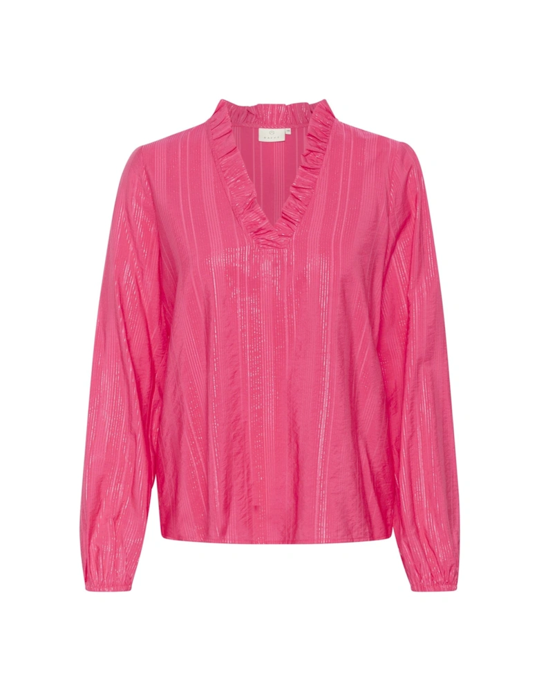 KAsanni Ruffle V-Neck Blouse
