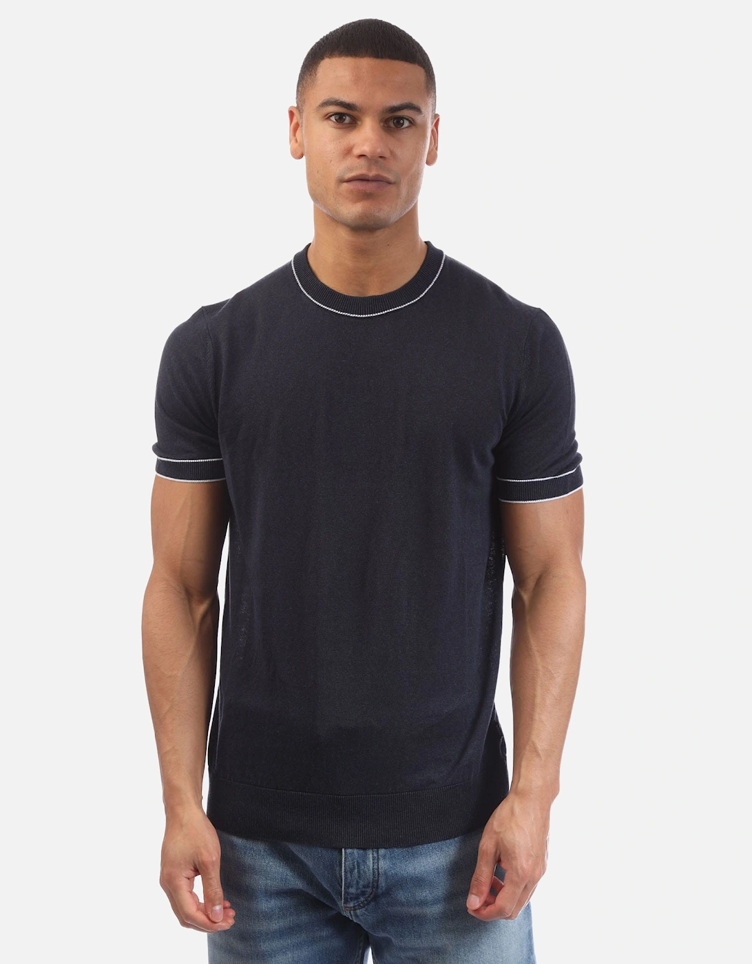 H-Jiovanni Short Sleeve Tipped Sweater, 5 of 4