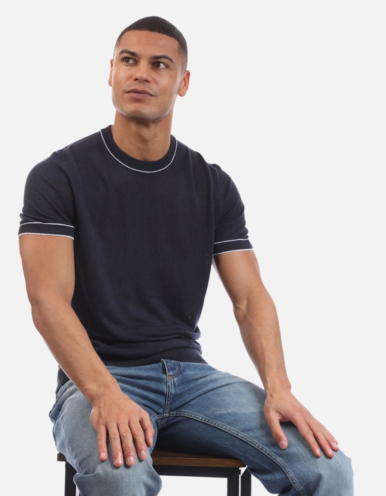 H-Jiovanni Short Sleeve Tipped Sweater