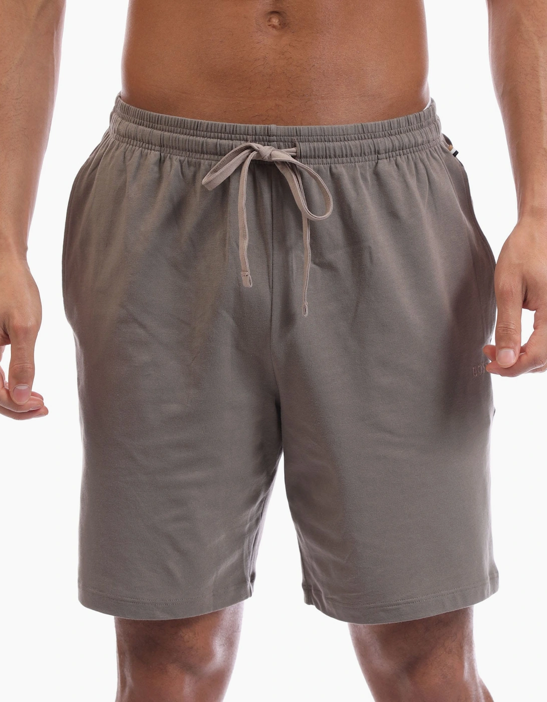 Hugo Boss Men's Embroidered Logo Shorts in Stretch Cotton - Brown - Size: 37/36/32