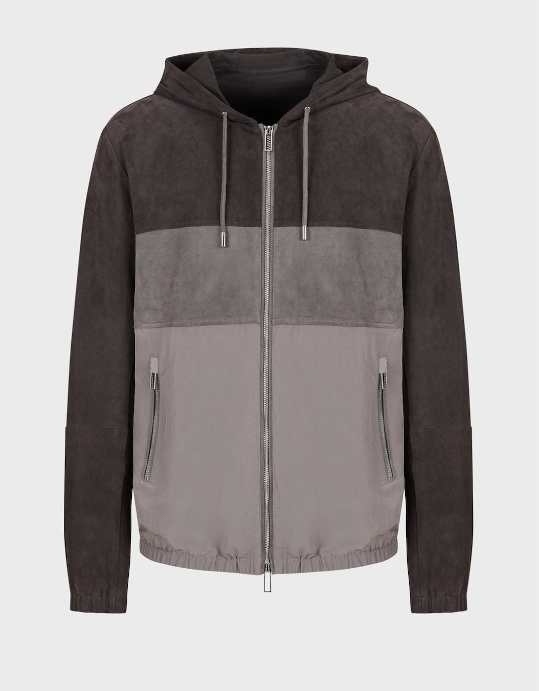 Suede Colourblock Hooded Jacket