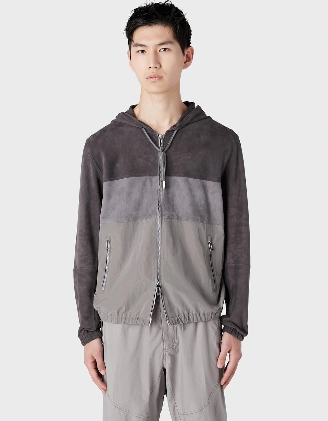 Suede Colourblock Hooded Jacket, 6 of 5