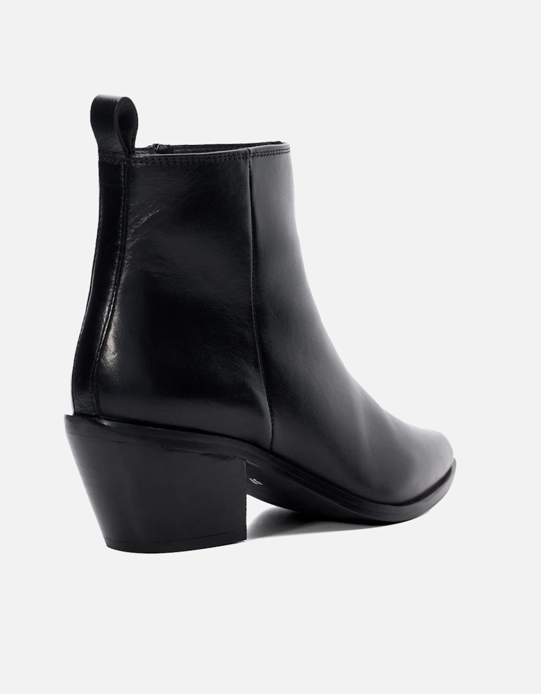 Papz Leather Western Ankle Boots