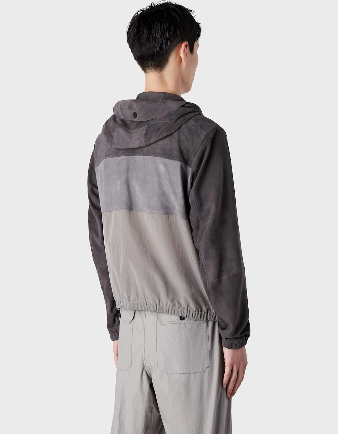 Suede Colourblock Hooded Jacket